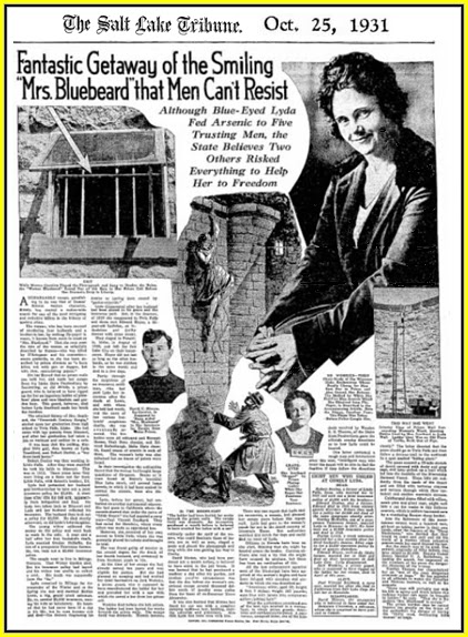 Newspaper article on Lyda's escape from prison.