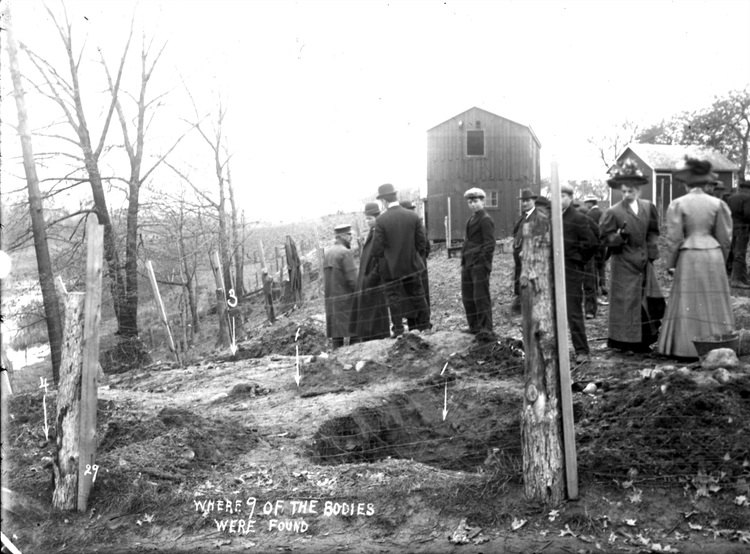 The hog pen at the Belle Gunness farm where bodies were found.